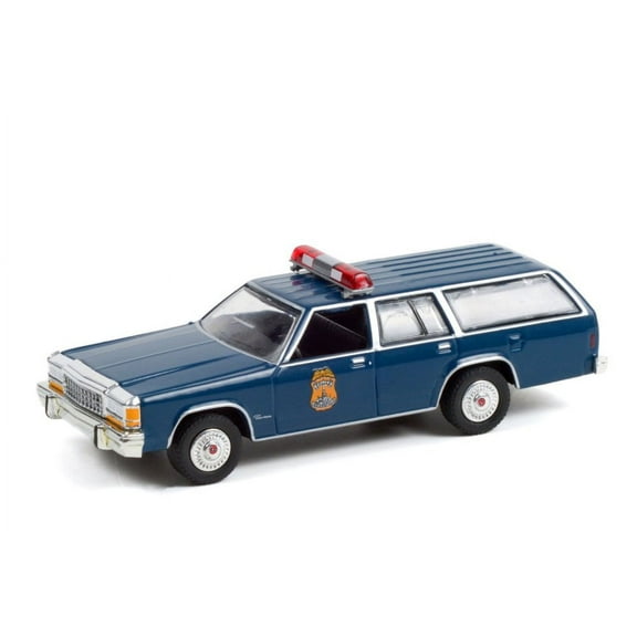 Indianapolis Metropolitan Police Department 1984 Ford LTD Crown Victoria Wagon, Dark Blue - Greenlight 36040F/48 - 1/64 scale Diecast Model Toy Car