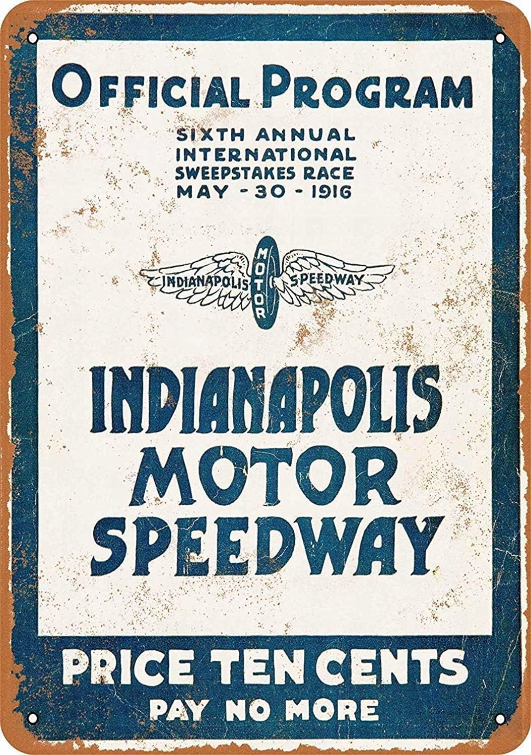 Indianapolis Motor Speedway Tin Wall Signs Warning Sign Metal Plaque ...