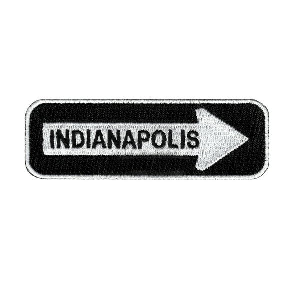 Indianapolis One Way Sign Embroidered Iron-on Patch