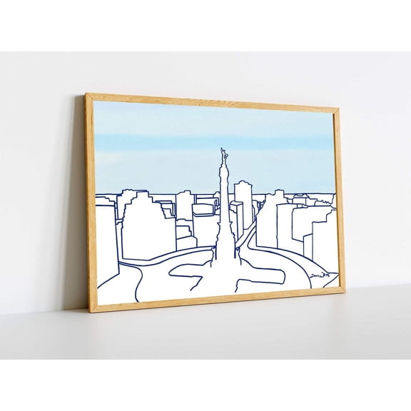 Indianapolis Skyline Wall Art Print Indy Monument Circle