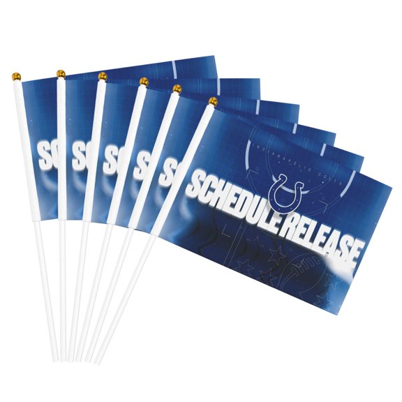 Indianapolis Team Double Sided Hand Waving Flag(Pack of 6), Spectator Hand Waving Flag, Fan Flag with Flagpole, Home, Party Decoration Flag, Mini Flag 5.5x8.2 Inch