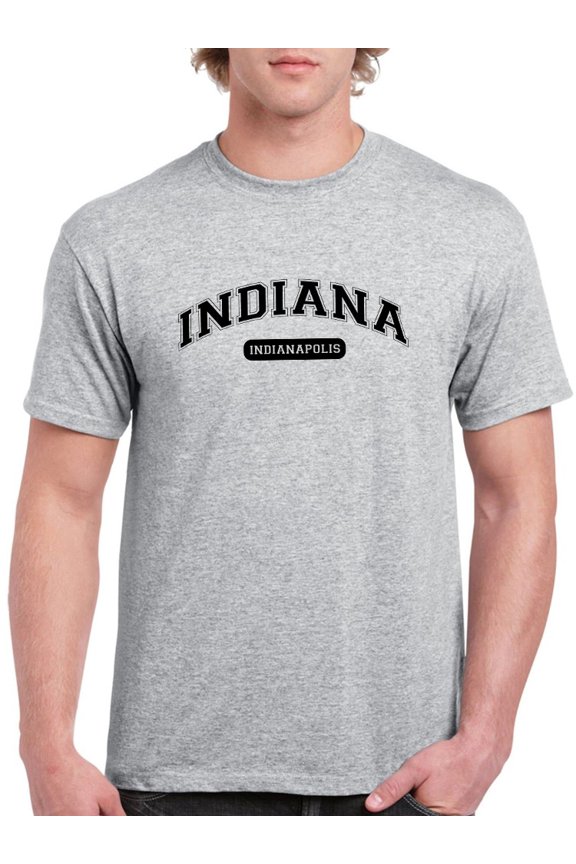 Indianapolis Text Men T-Shirt, Male Medium