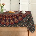 thumbnail image 1 of Indianhippie Rectangular Tablecloth 60x84 Inch, Boho Bohemian Psychedelic PeacockMandala Washable Seasonal Table Cover for Party Picnic Dinner Decor, 1 of 6