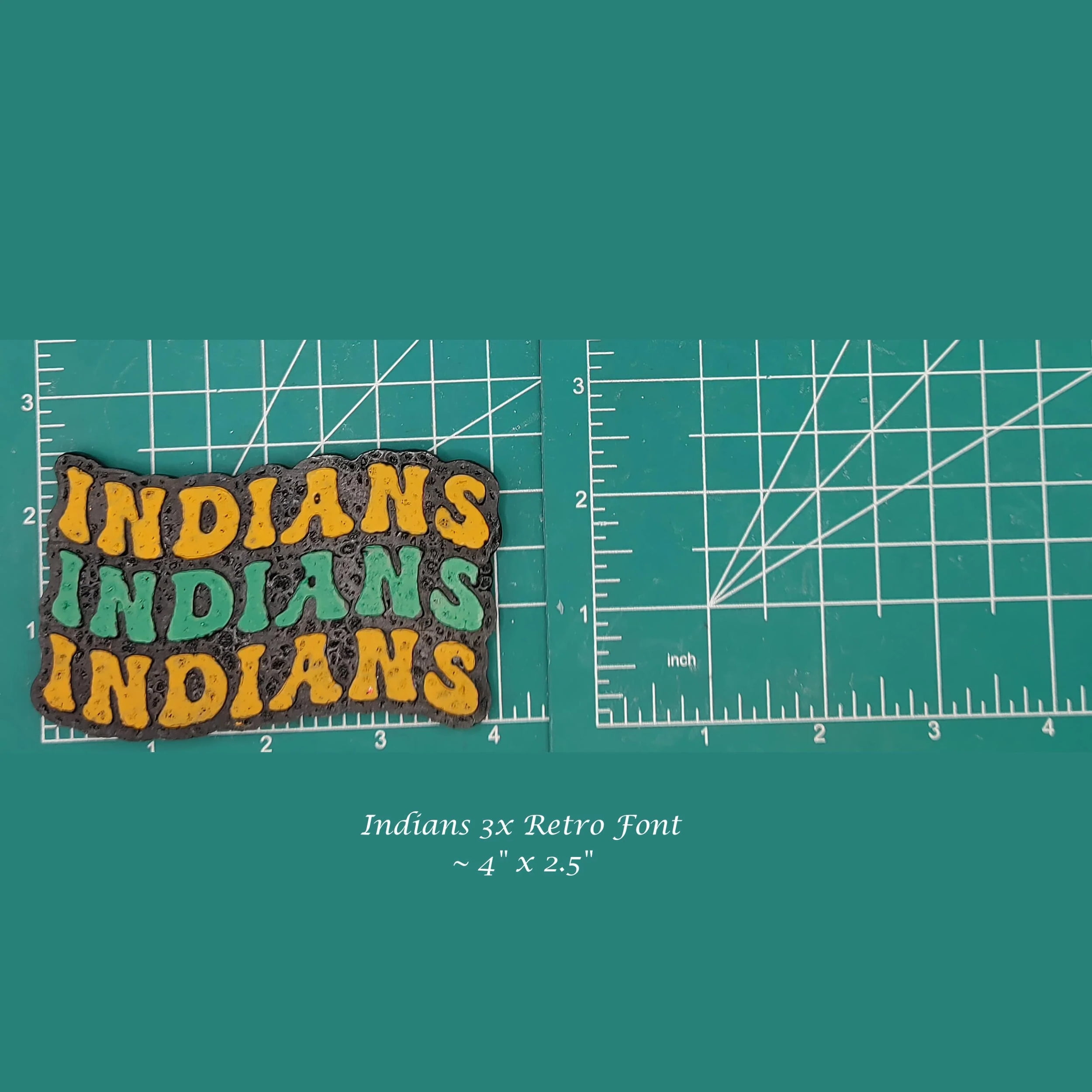 Indians 3x Retro Font School Mascot Silicone Freshie Mold