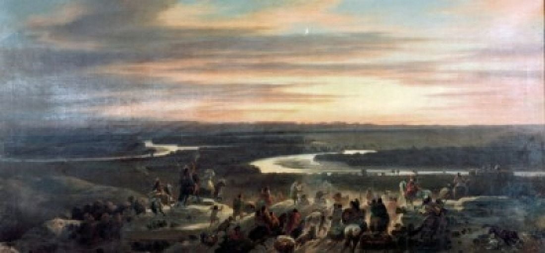 Indians Approaching Fort Benton by Charles Ferdinand Wimar (1828-1862) Canvas Art - Charles Ferdinand Wimar (24 x 36)