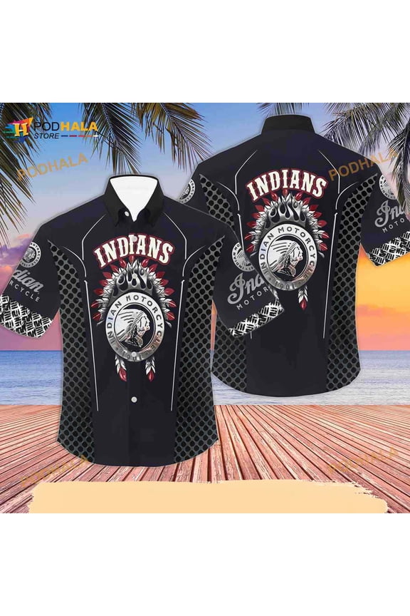 Indians Motorcycle Men's 3D Funny Hawaiian Shirt