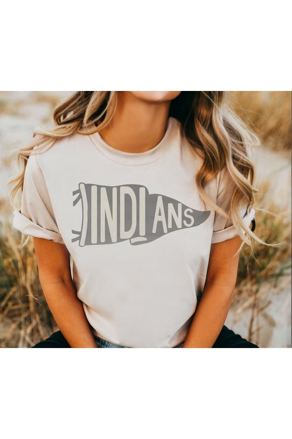 Indians Pennant Mascot TShirt Game Day Unisex Tee Indians TShirt Pennant Graphic Tee Unise