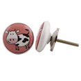 Indianshelf 4 Pieces Multicolor Cow Ceramic Drawer Knobs For Kitchen