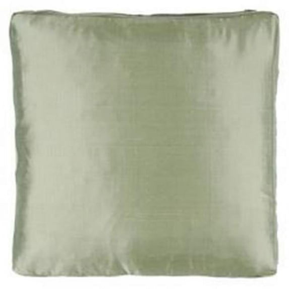 Indias Heritage C543 sage Silk Dupioni Solid Box Throw Pillow, Sage - 18 x 18 x 2 in.