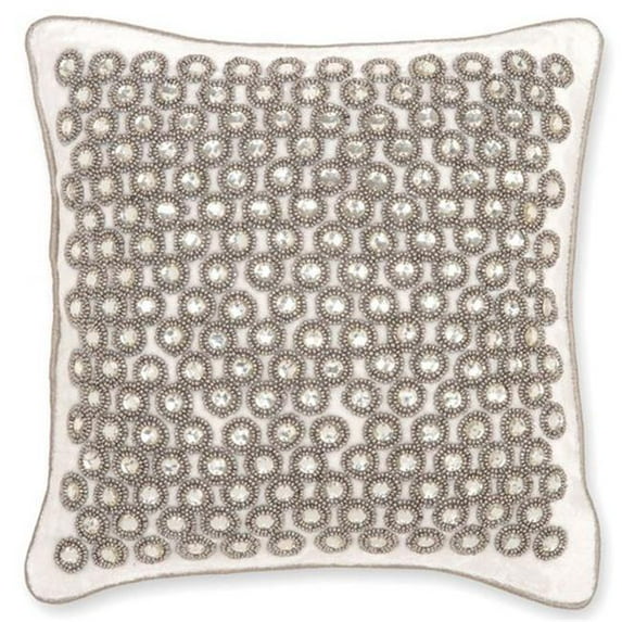Indias Heritage C967 Sterling Velvet Crystals Pillow - 12 x 12 in.