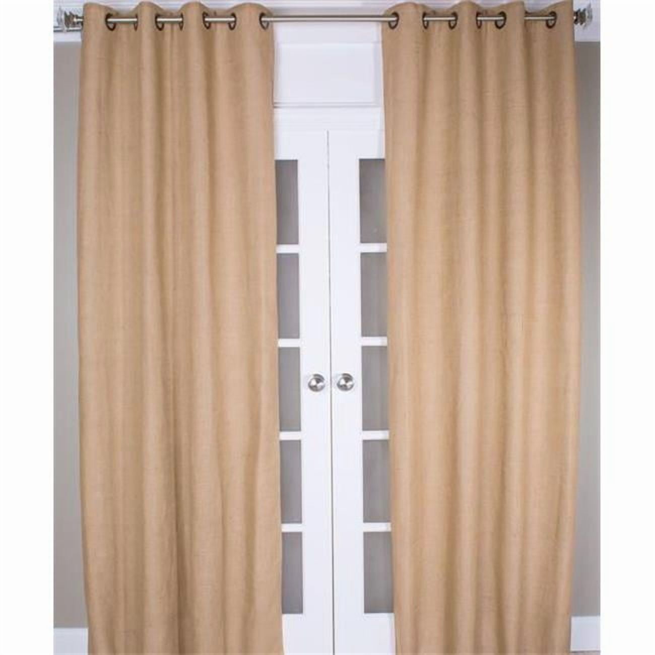 Indias Heritage P171 108 Black Burlap Curtain Panel Black - 108 in.