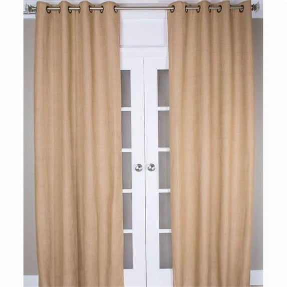 Indias Heritage P171 108 Black Burlap Curtain Panel Black - 108 in.