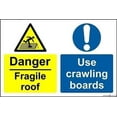 thumbnail image 1 of Indication Warning Danger Fragile Roof Use Crawling Boards Safety S Wall Art Outdoor Indoor 12x8 Inches Metal Tin Signs, 1 of 4