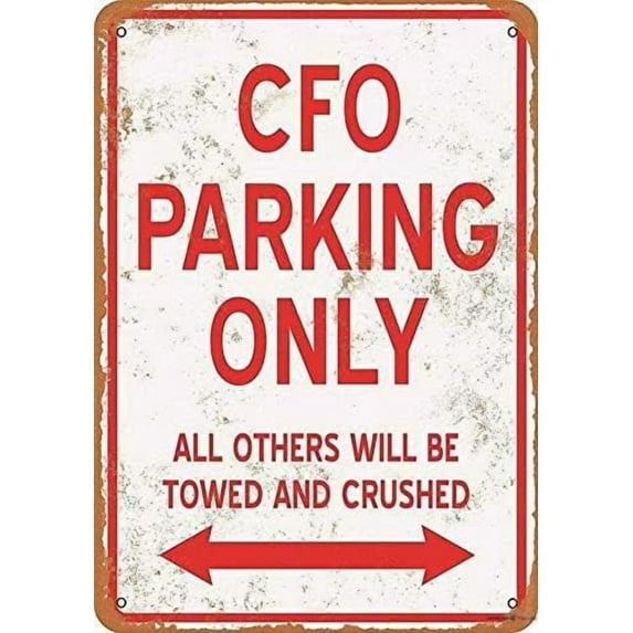 Indication Warning Sign CFO Parking Only Wall Art Outdoor Indoor 12x8 Inches Aluminum Metal tin Sign