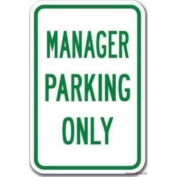 Indication Warning Sign Manager Parking Only Vintage Industrial Custom Wall Art Outdoor Indoor 12x8 Inches Aluminum Metal tin Sign