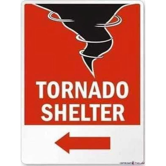 Indication Warning Sign Tornado Shelter (with Left Arrow) Wall Art Outdoor Indoor 12x8 Inches New Aluminum Metal tin Sign