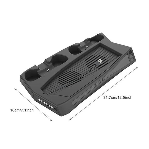 Indicator Light Vertical With Cooling Fan Multifunctional Station ABS Dock USB Hub Game Console Charging Stand For PS5 DE UHD