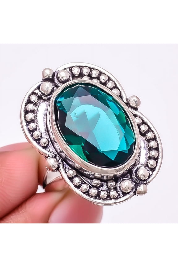 Indicolite Tourmaline 925 Sterling Silver Jewelry Ring s.7.5 F2548, Gemstone Jewelry, Birthday Gift, Christmas Gift