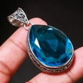 thumbnail image 1 of Indicolite Tourmaline Pear Shape Vintage Style Gemstone Pendant Jewelry 2.20", 1 of 3