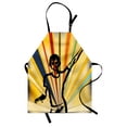 thumbnail image 1 of Indie Apron Retro Style DJ Man on Radial Background Entertainment Nightclub Disco Party Music, Unisex Kitchen Bib Apron with Adjustable Neck for Cooking Baking Gardening, Multicolor, by Ambesonne, 1 of 3