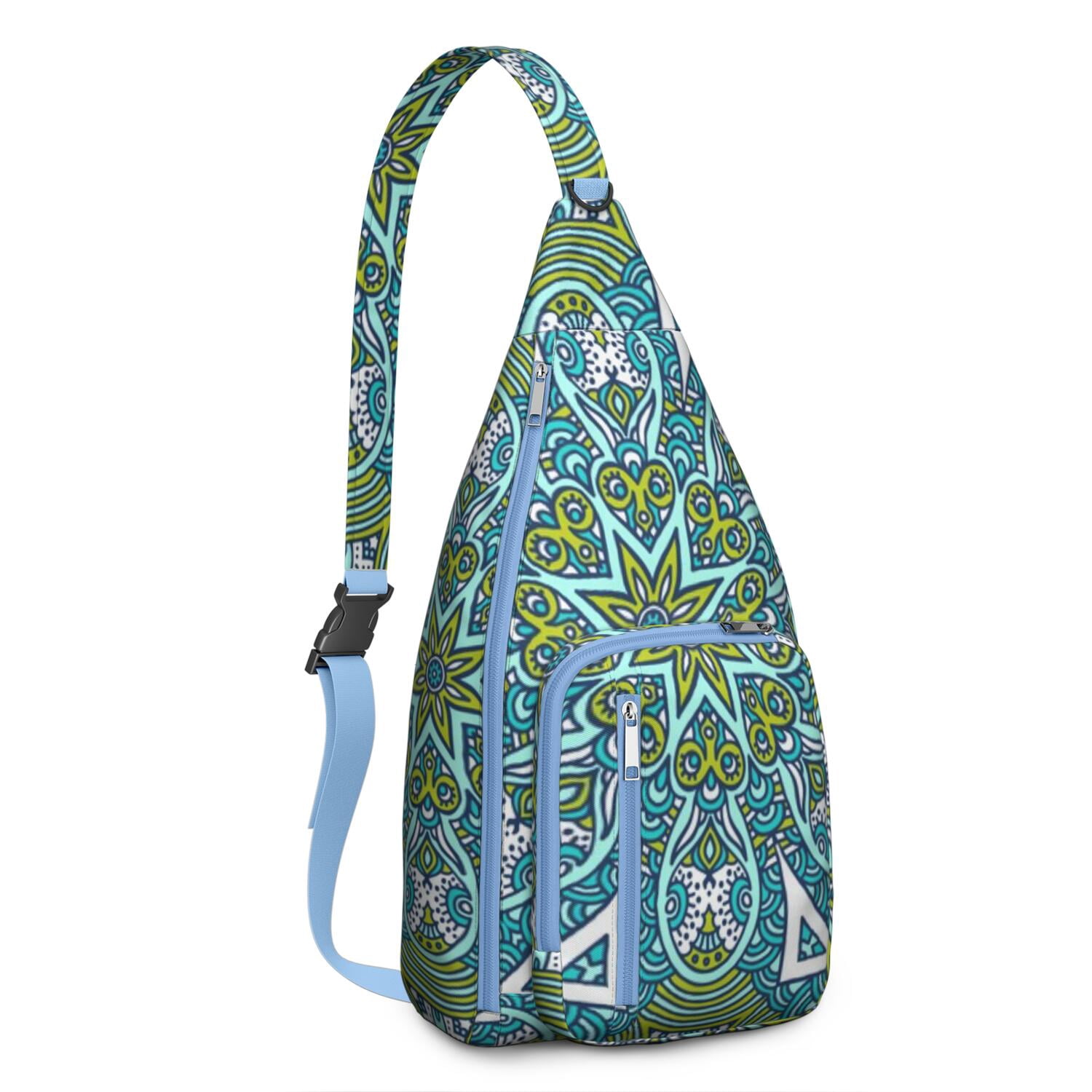 Geometric Tribal Sling Backpack Daypack Crossbody Chest Bag Lightweight Travel Ethnic Floral Sling Bag - Geometric Paisley Design Chest Bag  main image 3