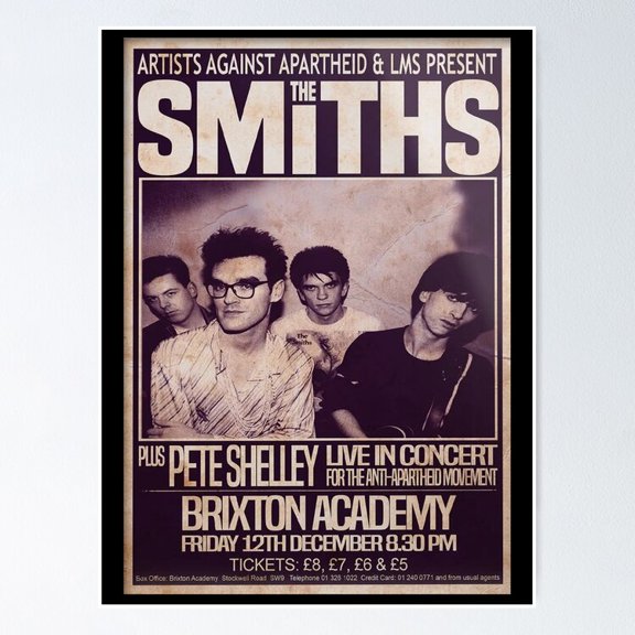 Indie Band Concert Collage Graphic Wall Decor Retro Post-Punk Art, Unframed Poster