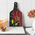 thumbnail image 1 of Indie Cutting Board, Monster City Theme Funny Characters with Speech Bubbles Floral Swirls Hearts Stars, Tempered Glass Cutting and Serving Board, Wine Bottle Shape, Multicolor, by Ambesonne, 1 of 1