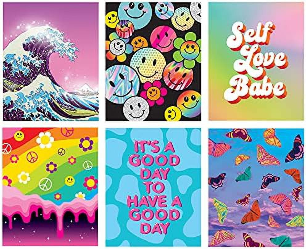Indie Decor Prints, 12 Set 8x10 Unframed, Y2K Room Decor Aesthetic Posters,  Kidcore Bedroom Decor for Teens, Girls Room Decor 