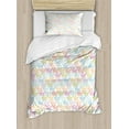 thumbnail image 1 of Indie Duvet Cover Set, Colorful Pattern with Classical Old Fashioned Eyeglasses Nerd Smart Hipster Doodle, Decorative 2 Piece Bedding Set with 1 Pillow Shams, Twin Size, Multicolor, by Ambesonne, 1 of 3
