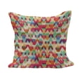 thumbnail image 1 of Indie Fluffy Throw Pillow Cushion Cover, Abstract Vibrant Colorful Triangles Overlap Geometric Design with Display, Decorative Square Accent Pillow Case, 16" x 16", Multicolor, by Ambesonne, 1 of 5