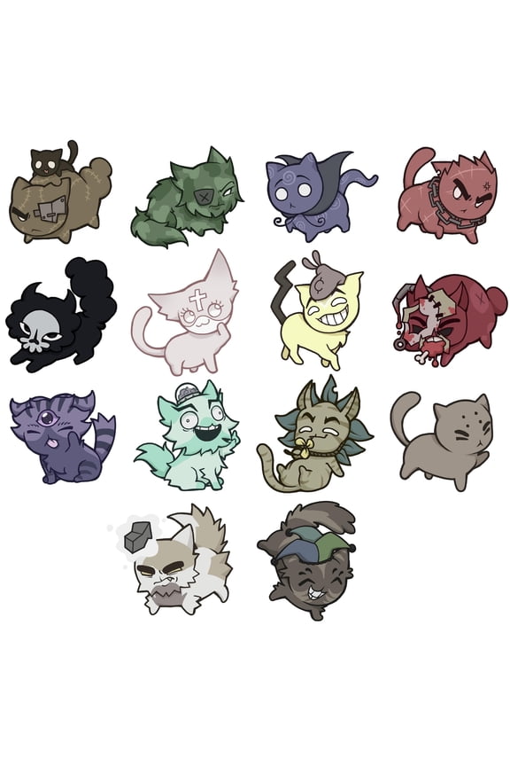 Indie Game Cat Mini Boss Acrylic Keychain Cute Chibi Bag Charm Gamer Gift, random 1 pack