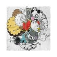 thumbnail image 1 of Indie Head Scarf, Animal Food Crazy Doodle, Head Wrap, 3 Sizes, by Ambesonne, 1 of 2
