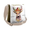 thumbnail image 1 of Indie Messenger Bag, Watercolor Deer Rustic, Unisex Cross-body, by Ambesonne, 1 of 2