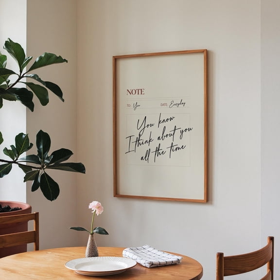 Indie Print Poster, The Great Divide, You Know I Think About You All The Time, Minimal Neutral Wall Art, Poster Only