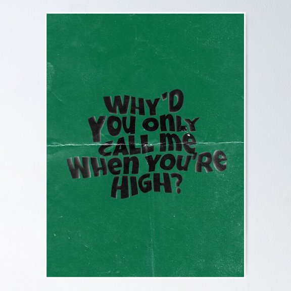 Indie Rock Song Title Typography Wall Art Music Decor, Unframed Poster