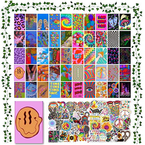 Indie Room Decor Aesthetic TikTok, Cute Room Decor For Teen Girls, Posters  for Room Aesthetic, Hippie Trippy Kidcore Y2K Wall Collage Kit for Teen Bedroom  Decor Aesthetic Preppy 103pcs 