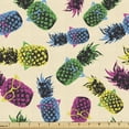 thumbnail image 1 of Indie Sofa Upholstery Fabric by the Yard, Retro 80s Summer Pattern Tropical Fruit Pineapple Vintage Glasses in Vibrant Colors, Decorative Fabric for DIY Home Accents, 5 Yards, Multicolor by Ambesonne, 1 of 4