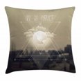 thumbnail image 1 of Indie Throw Pillow Cushion Cover, Life Is Perfect Inspirational Geometric Triangles Cityscape Clouds Earth, Decorative Square Accent Pillow Case, 20 X 20 Inches, Tan Dark Taupe White, by Ambesonne, 1 of 2