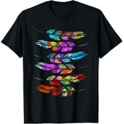 Indigenous Heritage Colorful Feathers Indian Native American T-Shirt