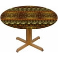 thumbnail image 1 of Indigenous Motifs Round Tablecloth African Ethnic Geometric Prehistoric Table Cover Table Cloth for Indoor Dining, Outdoor Picnic Parties, Camping,Fits for Table 40-44" Inches, 1 of 6