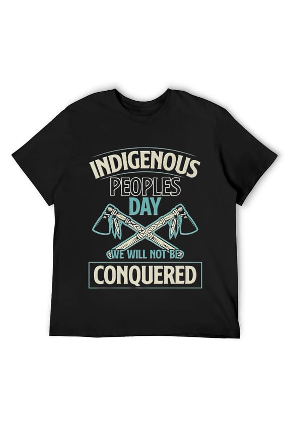 Indigenous Peoples Day We Will Not Be Conquered Tomahawk Art T-Shirt