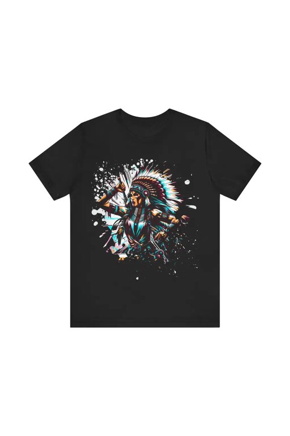 Indigenous Spirit in Dynamic Strokes - Jersey Short Sleeve Tee