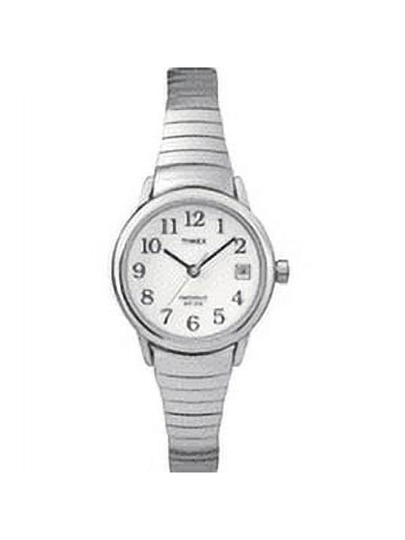Indiglo by Timex Ladies' Adult Stainless Steel Expansion Band Wristwatch, Silver, T2H371WX