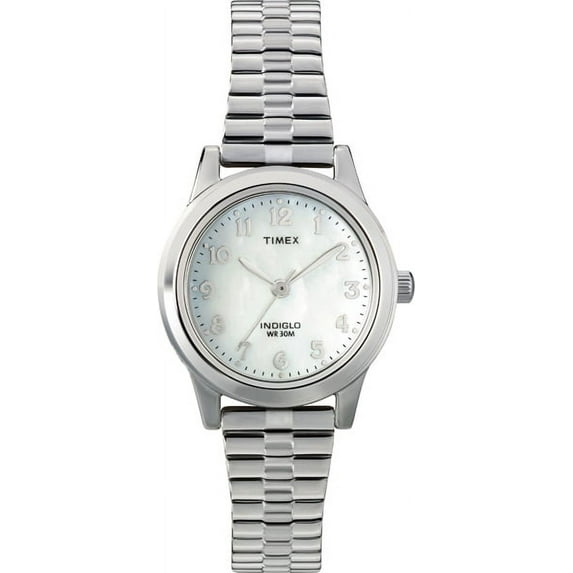 Indiglo by Timex Women's Adult Stainless Steel Expansion Band Wristwatch, Silver, WR 30M