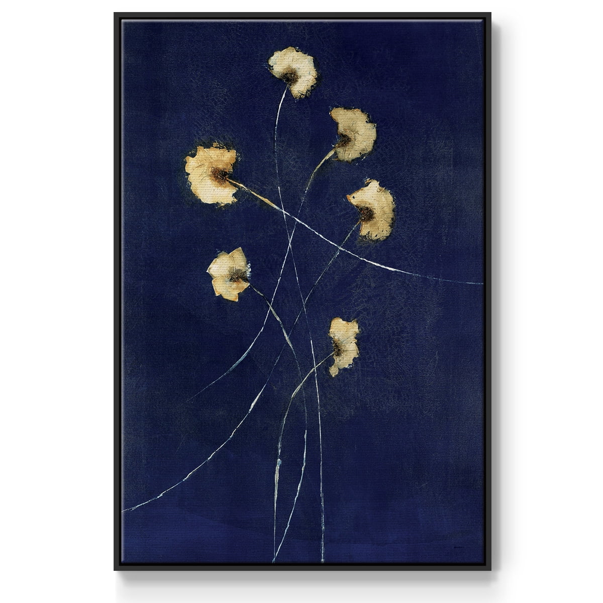 Indigo 1 Framed Premium Gallery Wrapped Canvas - Ready to Hang - 17 x 25 - Black Floating Frame