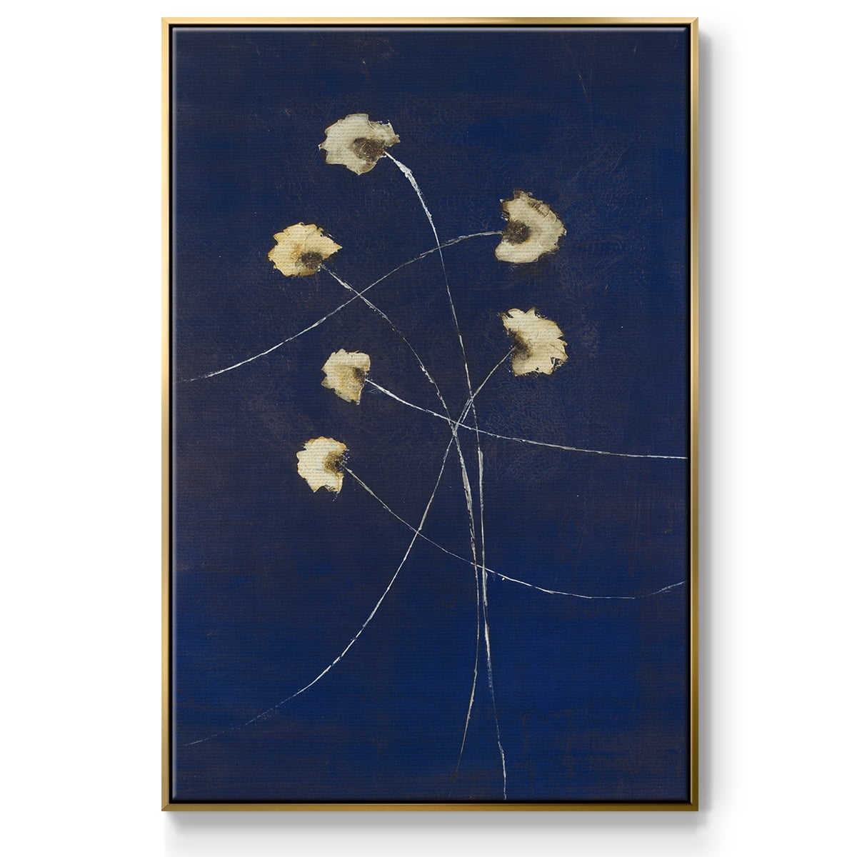 Indigo 2 Framed Premium Gallery Wrapped Canvas - Ready to Hang - 17 x 25 - Gold Floating Frame