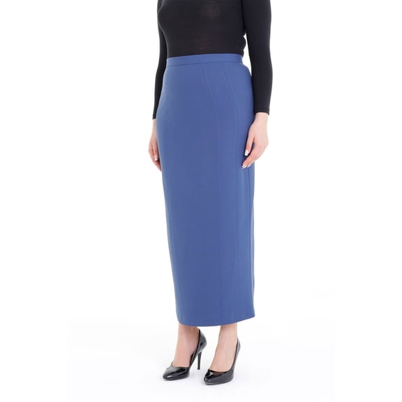 Indigo Ankle Length Women's Plus Size Back Split Maxi Skirt