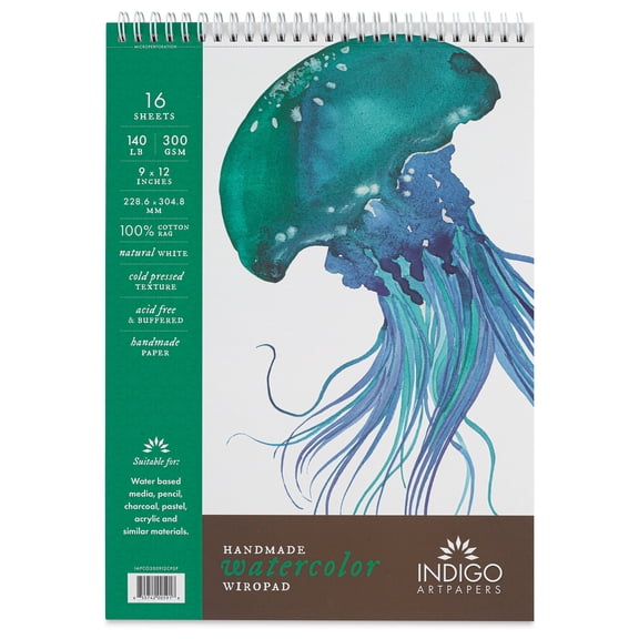Indigo Artpapers Watercolor Wiropad - 9" x 12", 16 Sheets