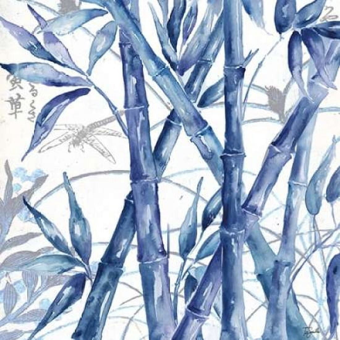 Indigo Asian Bamboo I Canvas Art - Tre Sorelle Studios (24 x 24)