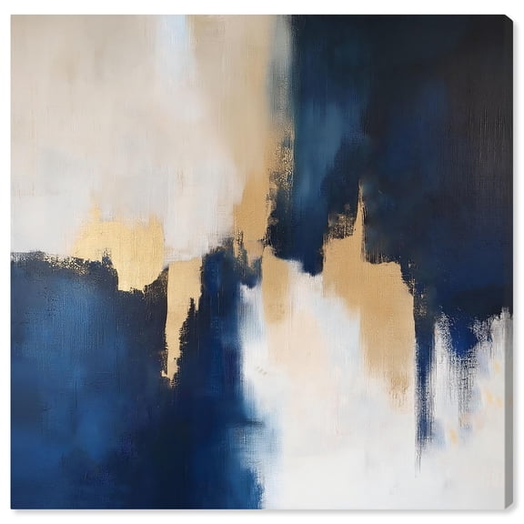 Indigo Aurelian Canvas Contemporary Abstract by Art Remedy, Gallery Wrapped, 24 x 24